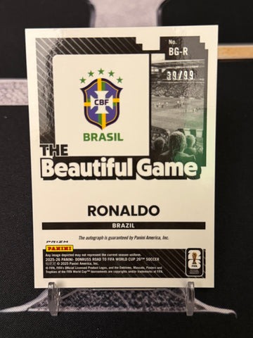 Ronaldo Nazário The Beautiful Game autograph 39/99 back